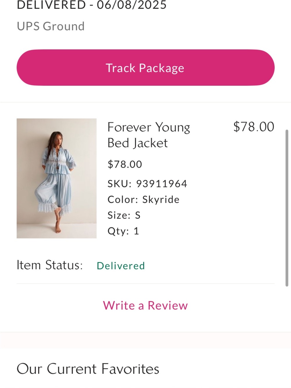 Free People Forever Young Bed Jacket & Bloomer Pants Set Skyride Blue NWT - Picture 2 of 7
